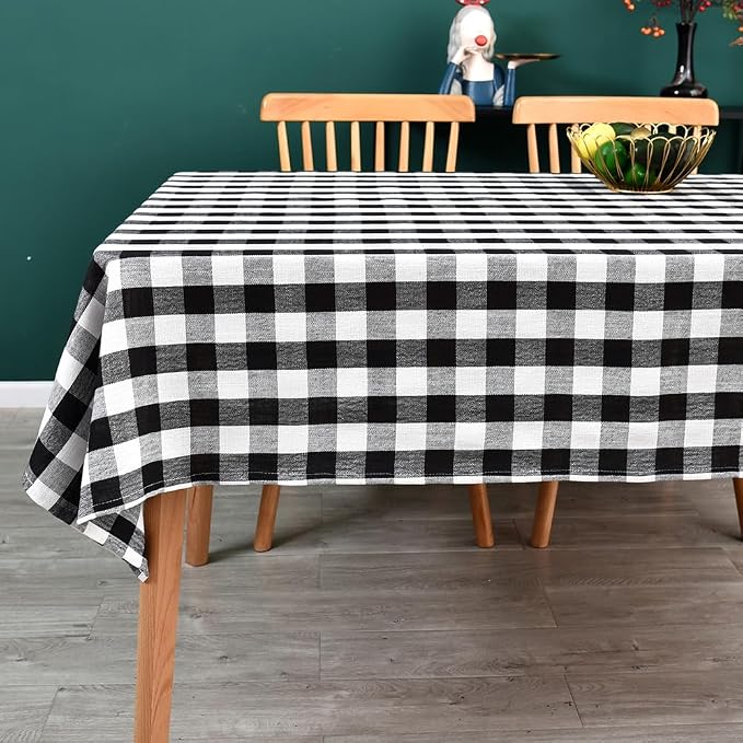 Gingham Tablecloth Rectangle Table Cloth Heavy Duty Cotton Checkered Table Cover by Yofori
