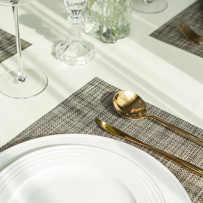 Placemats Set of 12 Vinyl/Plastic Woven Place Mats - Image 7