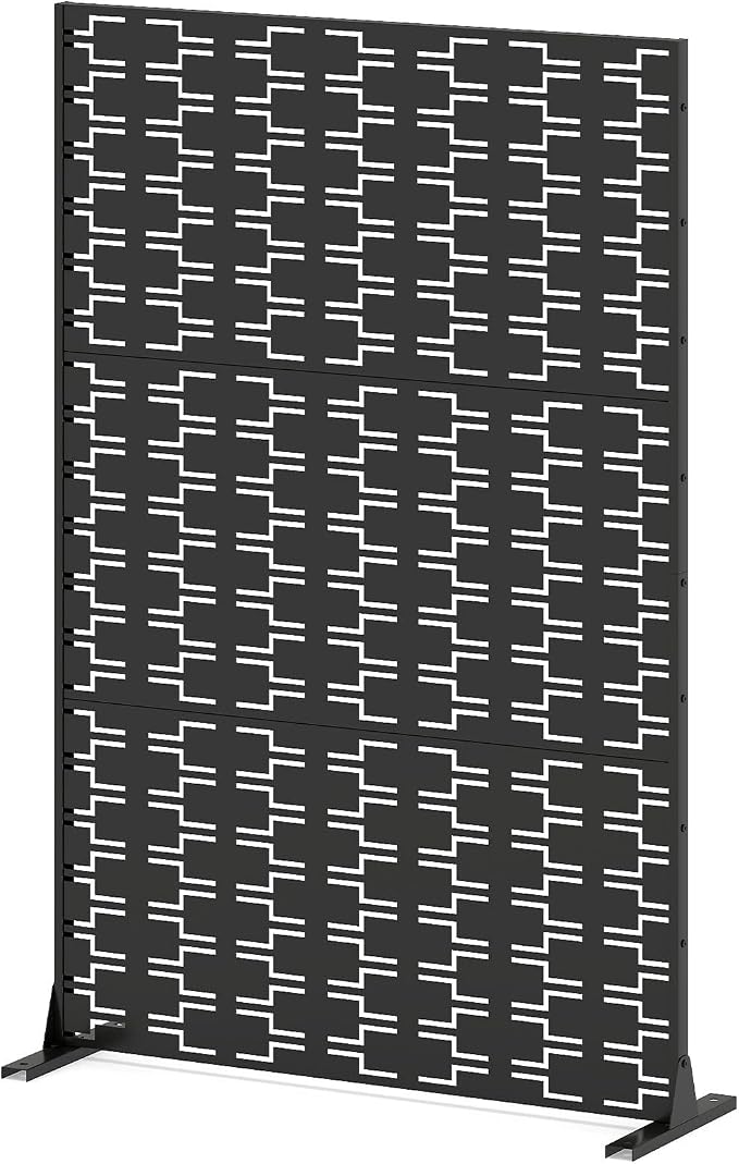 Giantex Metal Privacy Screen 72''H x 48''W, Powder-Coated Decorative Outdoor by Giantex