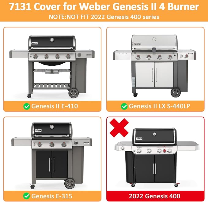 Grill Cover for Weber Genesis II 400 Series, 4 Burner Waterproof Cover for 7131 - Image 3