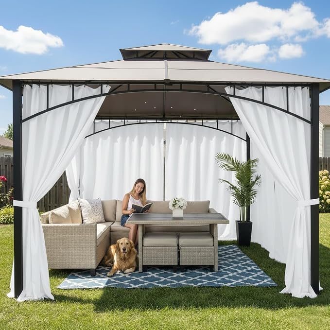 HolidayIdeas White Waterproof Patio Outdoor Curtains - Image 2