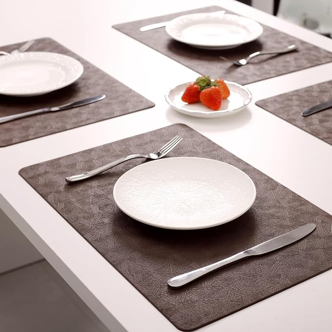 Vinyl Placemats Set of 12 Heat Resistant Easy Clean Non-Slip Place Mats - Image 7