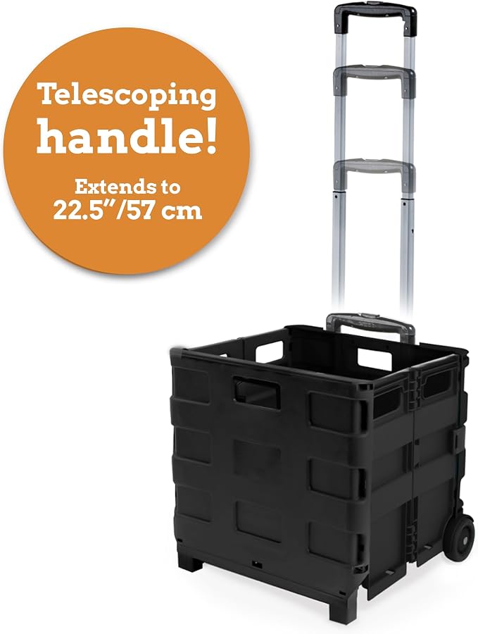 Inspired Living Ultra-Slim Rolling Collapsible Storage Pack-N-Roll Utility-carts - Image 4