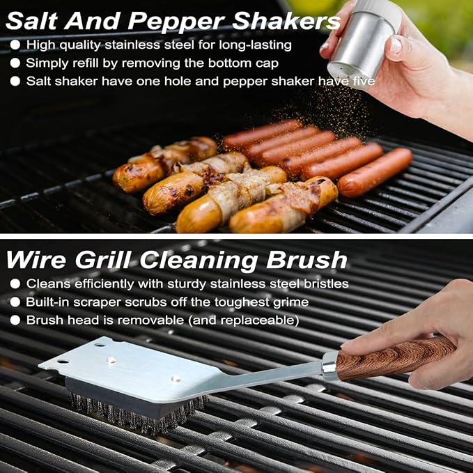 POLIGO 22PCS Heavy Duty BBQ Grill Accessories Set, Non-Slip Grill Tools - Image 7
