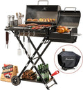 Portable Charcoal Grill with Smoking Function, Foldable Suitcase Design with by Unknown
