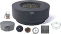 Elementi+ | Bundle Nimes Gas Fire Pit Cast Concrete 40" Dia. Round Fire Table by AMSFireplaceInc