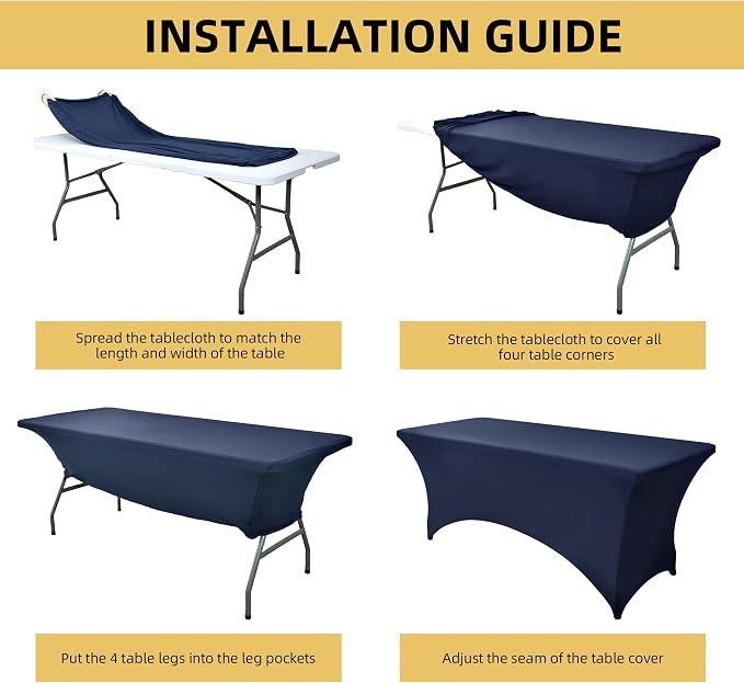 2-Pack 8ft Spandex Table Covers - Image 5