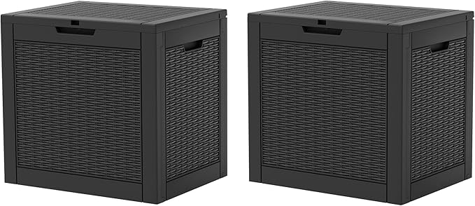 KAMABOKO 31 Gallon Outdoor Storage Box 2 Pack All-Weather Deck Box by KAMABOKO