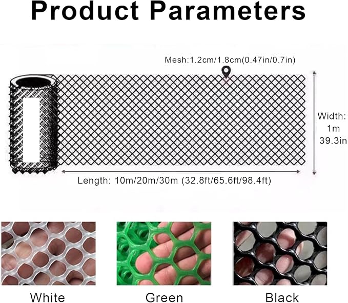 Plastic Wire Mesh Fence 39.3 Inches Wide Safety Fence Roll Balcony Protection - Image 2