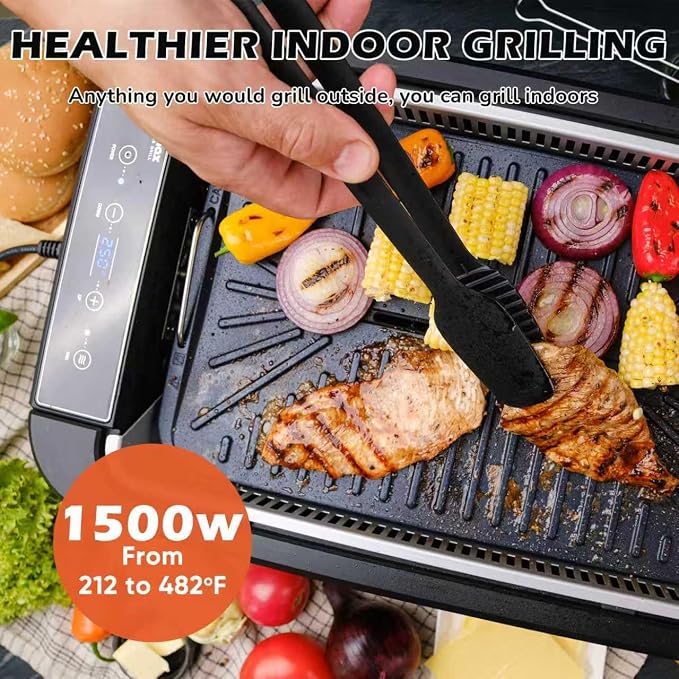 Indoor Grill, CUSIMAX Electric Smokeless Grill & Griddle - Image 6