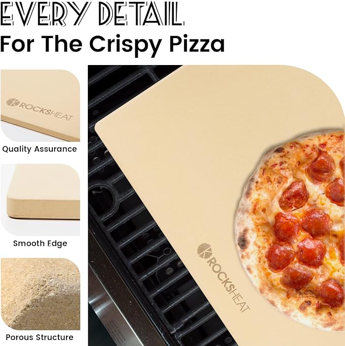 Pizza Stone, Rectangular Extra Large 23.6" x 15.8" x 0.6" Pizza Stones - Image 4