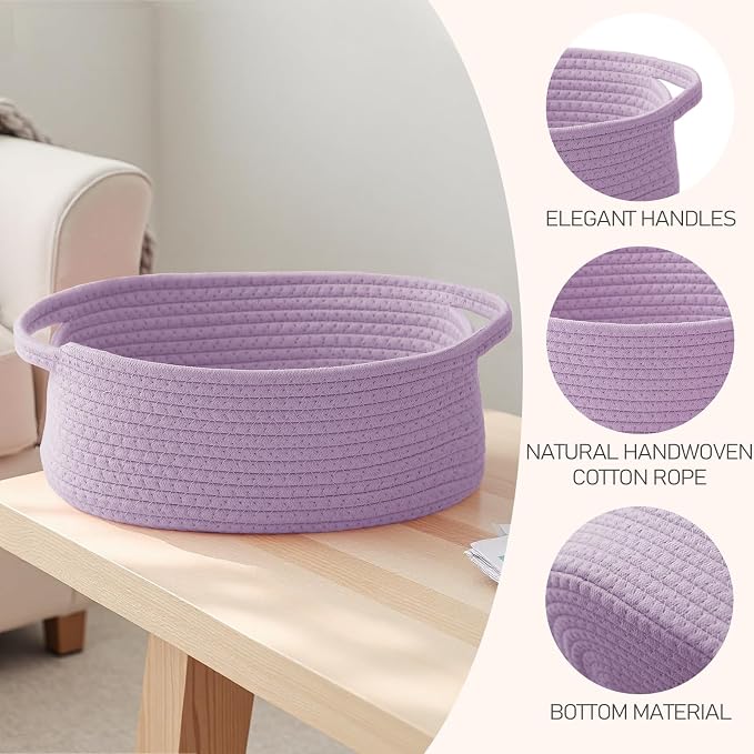 Woven Basket, Small Rope Storage Bin - Image 3
