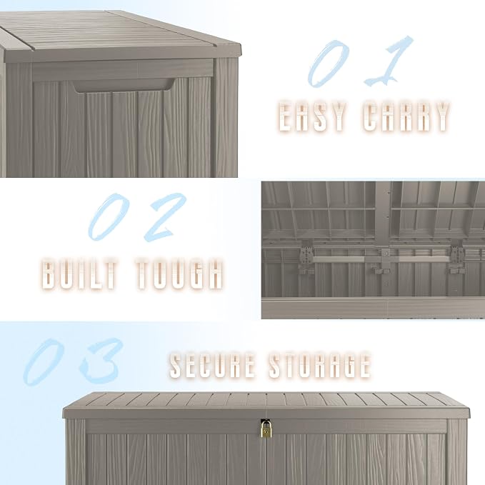 180 Gallon Outdoor Storage Box – Resin Deck Box - Image 5
