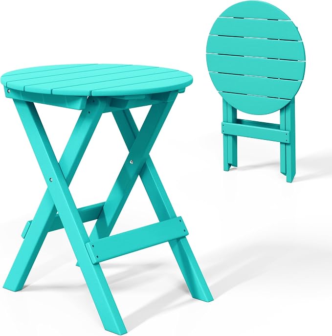 Costaelm Paradise HDPE Outdoor 24.5 Inch Round Portable Folding Patio Dining by Costaelm