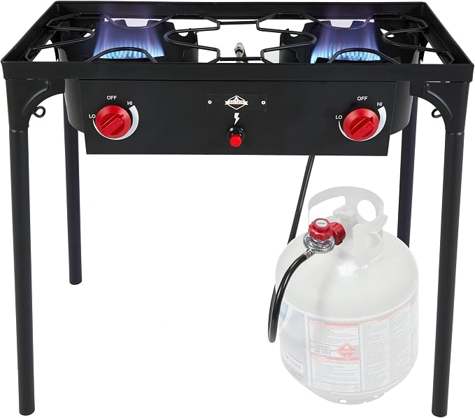 Hike Crew Auto Ignition Double-Burner Outdoor Gas Stove | 150, 000 BTU Portable by HikeCrew