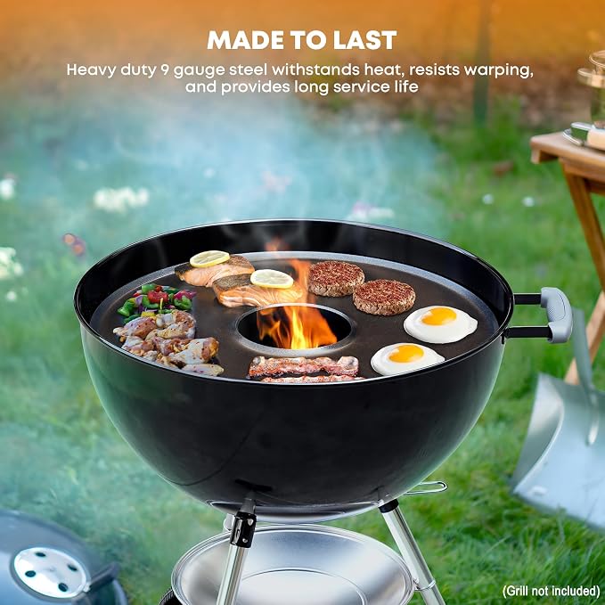 Stanbroil Round Griddle Insert for Weber 22" Kettle Charcoal Grill, Nonstick - Image 5