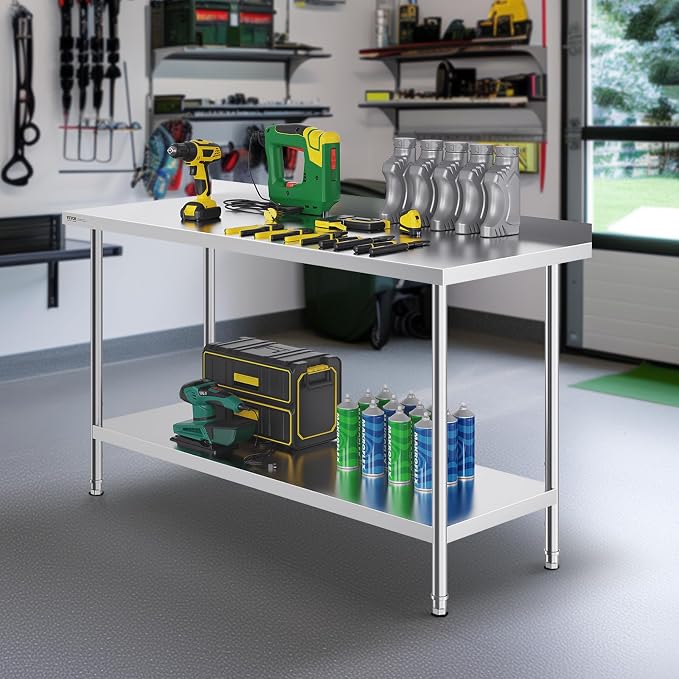 VEVOR 24 x 60 x 36 Inch Stainless Steel Work Table, Commercial Food Prep - Image 2