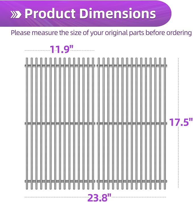 9MM 17.5" Stainless Steel Grill Grates - Image 2