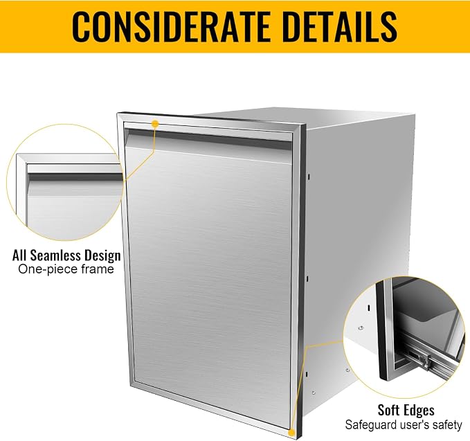 Outdoor Kitchen Drawers, Flush Mount Triple Access BBQ Drawers - Image 6