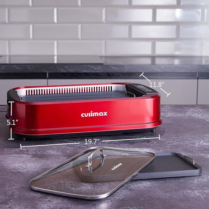 Indoor Grill, CUSIMAX Smokeless Grill Indoor, Electric Griddle, 1500W Korean - Image 6
