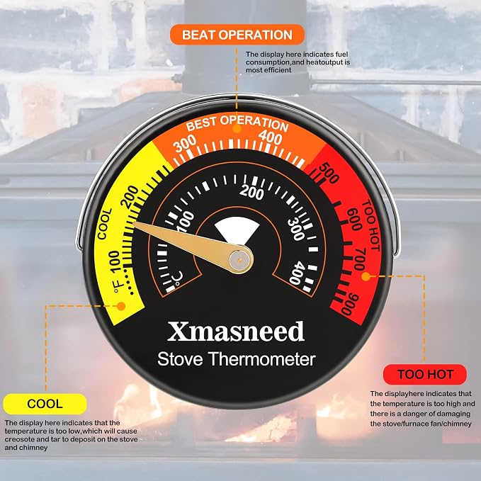 Wood Stove Magnetic Thermometer, Oven Temperature, Top Stove Thermometer - Image 3