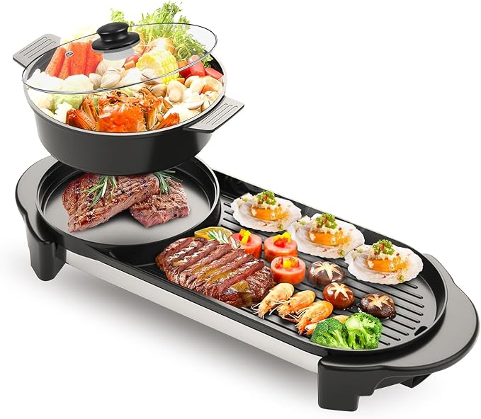 2 in 1 Electric Smokeless Hot Pot by BOEASTER