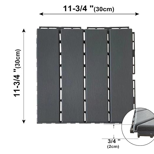 36 sq. ft Plastic Interlocking Deck Tiles, 36 Pack, Patio Floor Decking Tiles - Image 2