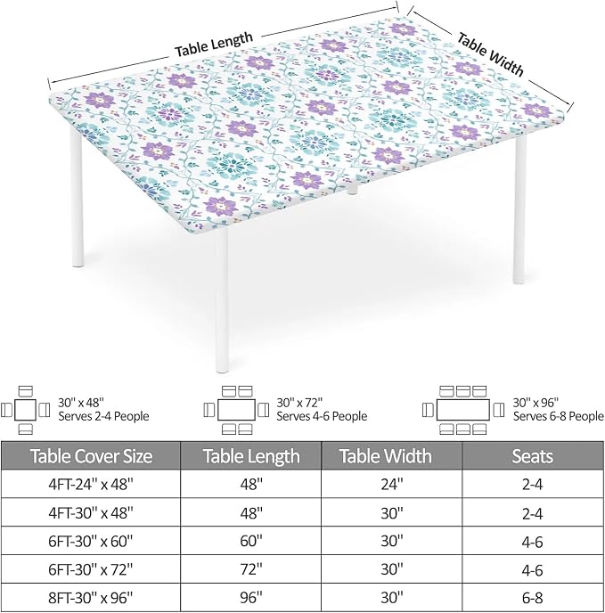 Rectangle Table Cloth Cover Waterproof Elastic Fitted Polyester Fitted - Image 2