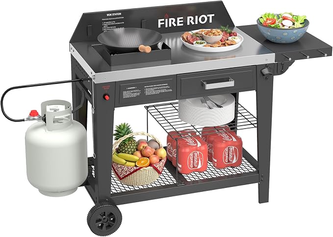 Heavy-Duty Outdoor Wok Cooking Station – 50, 000 BTU Wok Burner by FireRiot