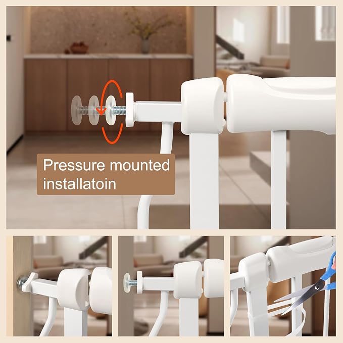 Extra Wide Baby Gate with Door Pressure Mounted 52.76-57.48 Inch, Child Baby - Image 4