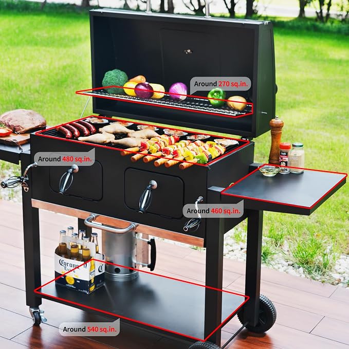 Charcoal Grill Outdoor BBQ Grill, Extra Large Cooking Area 794 Square Inches - Image 2