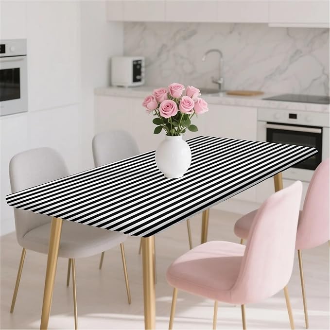 Rectangle Table Cloth Cover Waterproof Elastic Fitted Polyester Fitted - Image 7