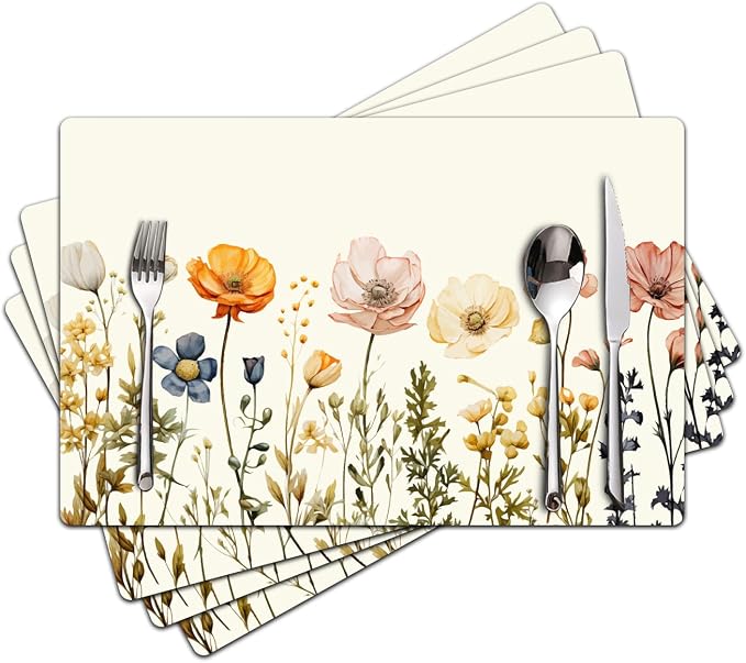 Flower Placemats Set of 4 by Unknown