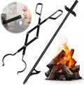 Cyrico Fire Poker and Fire Tongs Set, Heavy Duty 31 Inch Fireplace Poker by HOME+AND+SPORTS