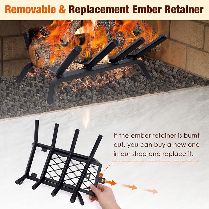 Fireplace Grates with Ember Retainer - Image 9