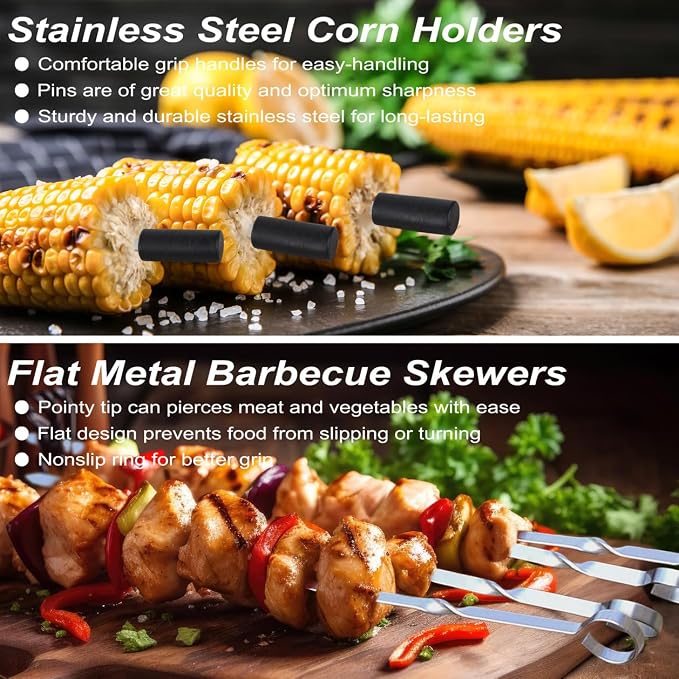 POLIGO 26PCS BBQ Accessories for Outdoor Grill Utensils Set Stainless Steel BBQ - Image 9