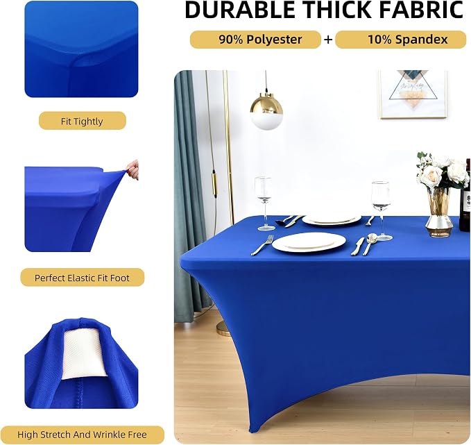 10-Pack 6ft Spandex Table Covers - Image 2