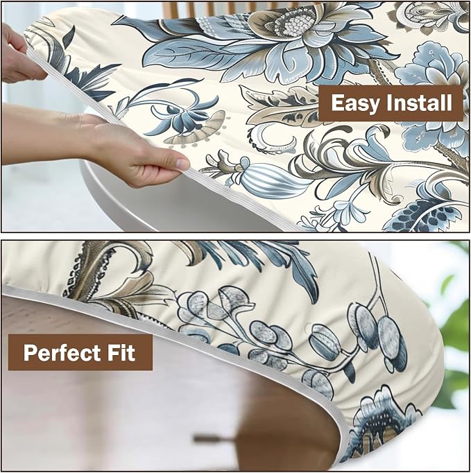 Vintage Floral Round Fitted Tablecloth - Image 6