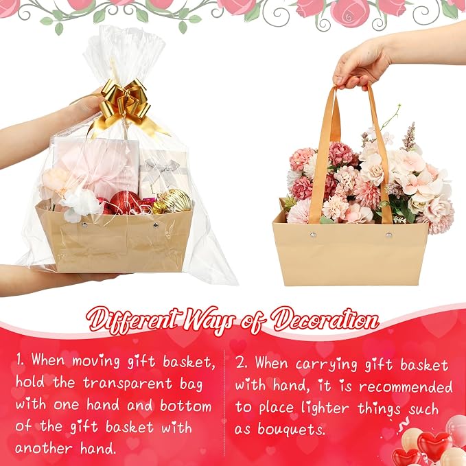PerKoop 24 Pack Baskets for Gifts Empty Bulk 6.5 x 9.8'' Thick Kraft Gift Basket - Image 4