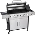 6-Burner Gas Grill with Side Burner, 65850 BTU Outdoor BBQ Grill, 620 sq in by CubisVeta