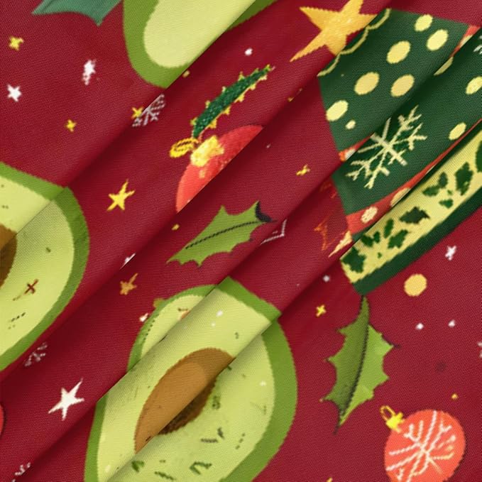 Christmas Tree Avocado Green Round Table Cloth Cover, Elastic Edge Waterproof - Image 3