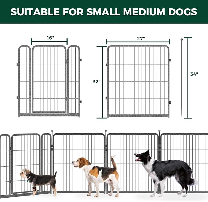FXW Garden Fence Outdoor for The Yard – 32in x 18.2ft Heavy Duty Metal Animal - Image 2