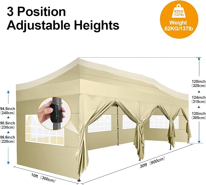 COBIZI 10x30 Pop up Canopy Tent 10x30 Canopy - Image 5