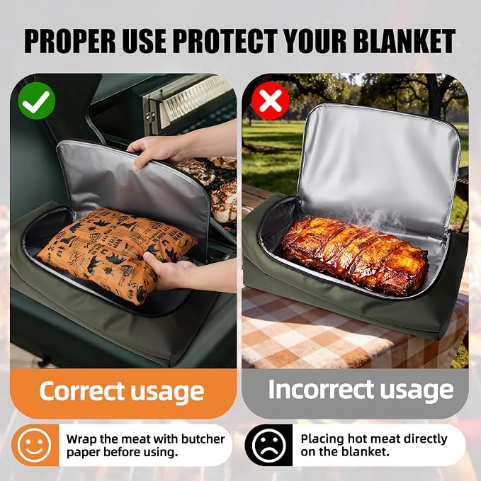 BBQ Blanket for Resting Meat, Leak-Proof Insulated Meat Resting Bag, 270° Top - Image 4