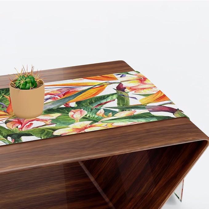 Tropical Exotic Flowers Bird Paradise Table Runner Kitchen Dining Table Runner - Image 6
