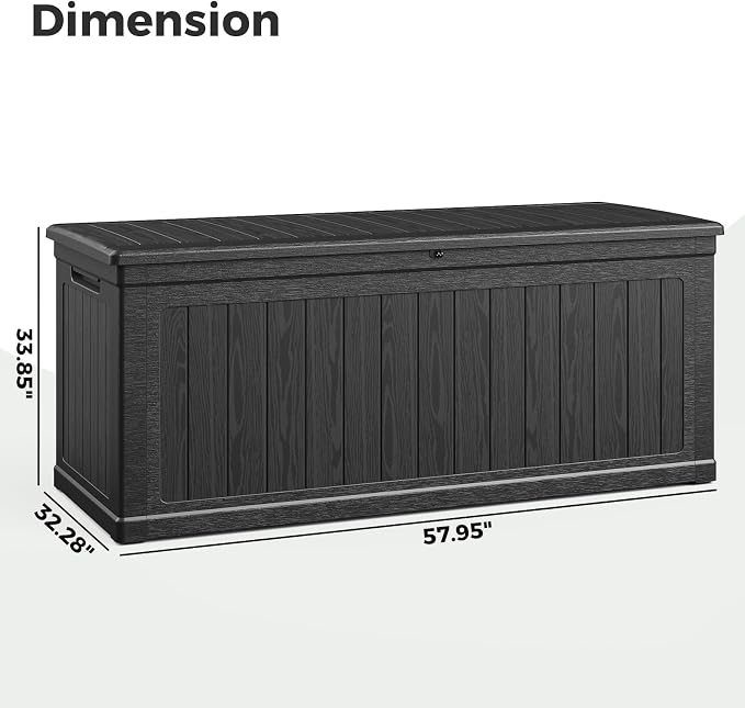 Lyromix 230 Gallon Outdoor Storage Box, UV-Resistant Waterproof Deck Box Outdoor - Image 8