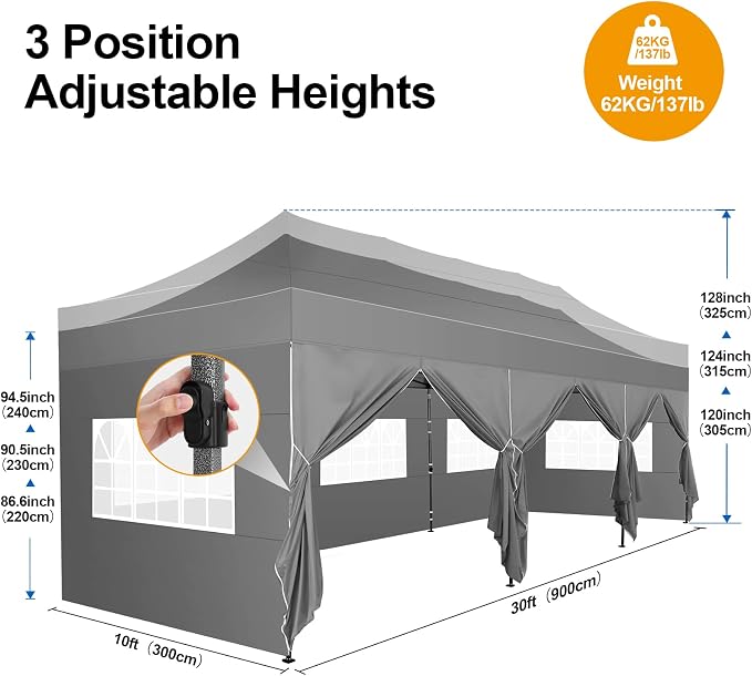 COBIZI 10x30 Pop up Canopy Tent 10x30 Canopy - Image 5