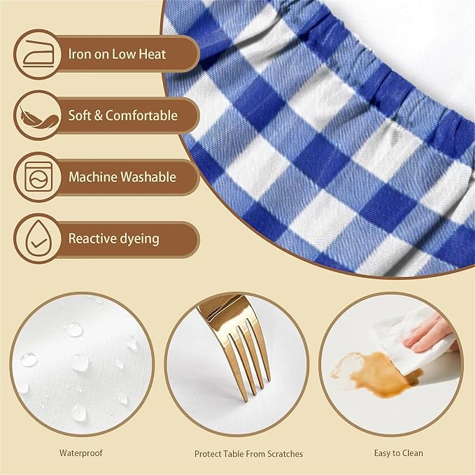 Rectangle Table Cloth Cover Waterproof Elastic Fitted Polyester Fitted - Image 3