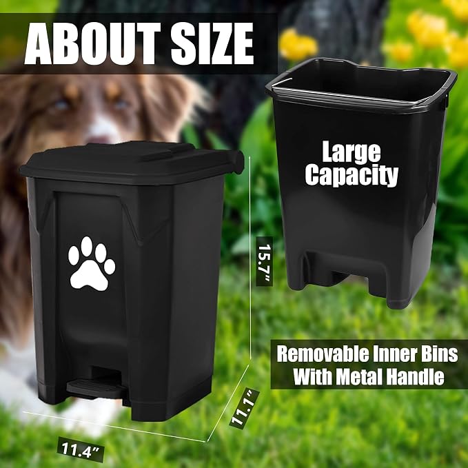 tebiete Dog Poop Trash Can Outdoors Pet Waste Station - Image 5
