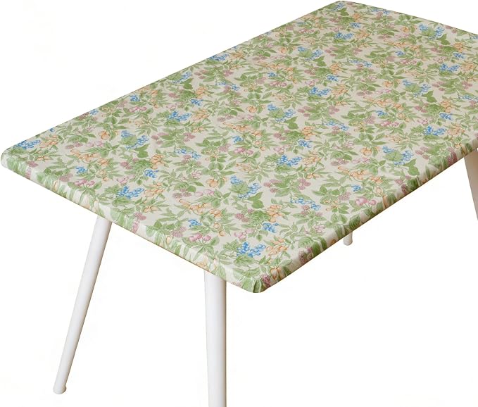 Rectangle Picnic Table Cloth, Elastic Waterproof Fitted Vinyl Tablecloths by Unknown